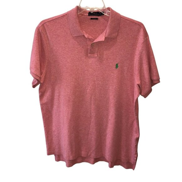 Polo Ralph Lauren Mens XL Muted Red Custom Fit Short Sleeve Collared Polo Shirt - Picture 1 of 7